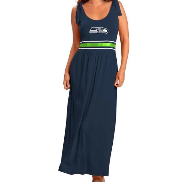 NFL Seattle Seahawks G-III 4Her by Carl Banks College Navy Game Over‎ Maxi Dress - Picture 1 of 3